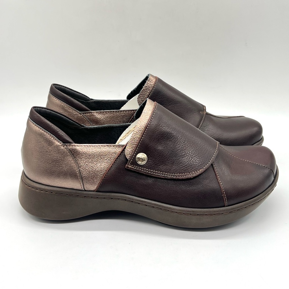 NAOT Womens 39 EU 8 -‎ 8.5 US Lagoon Brown Leather Comfort Loafers Flats Shoes
